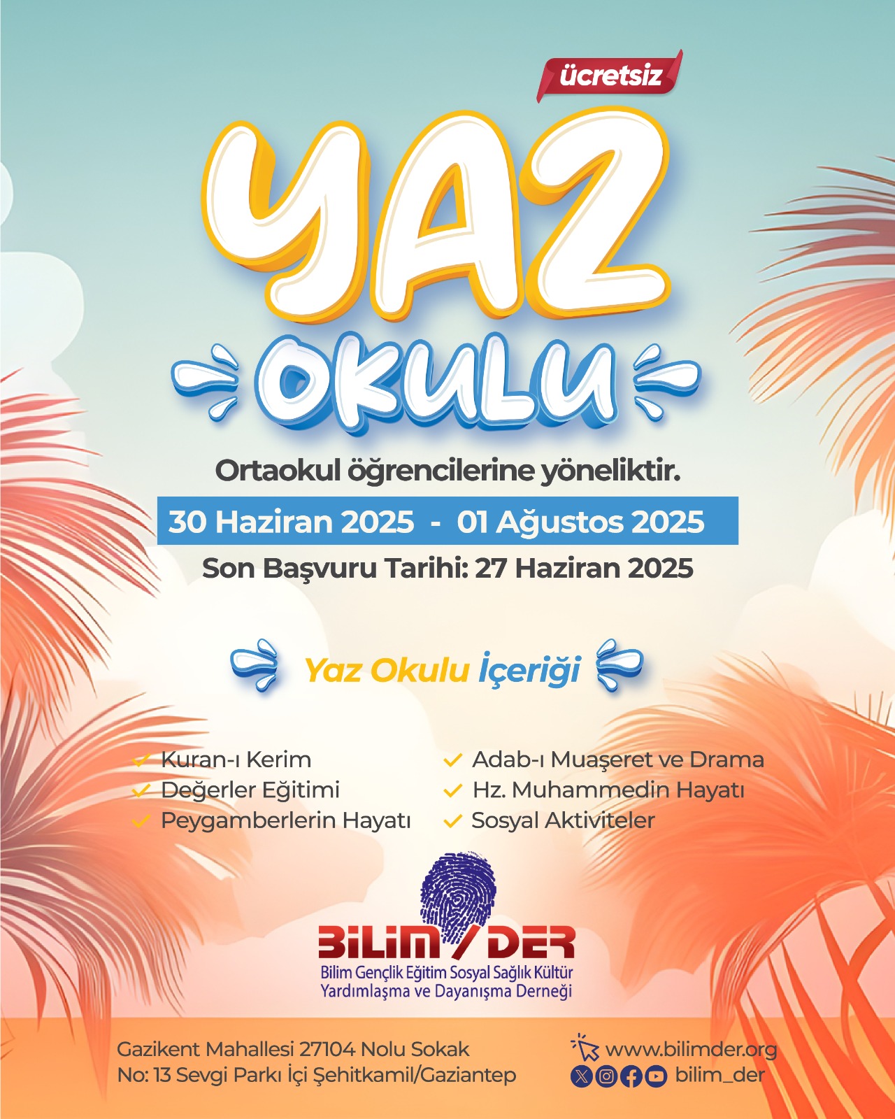 YAZ OKULU BAŞLIYOR